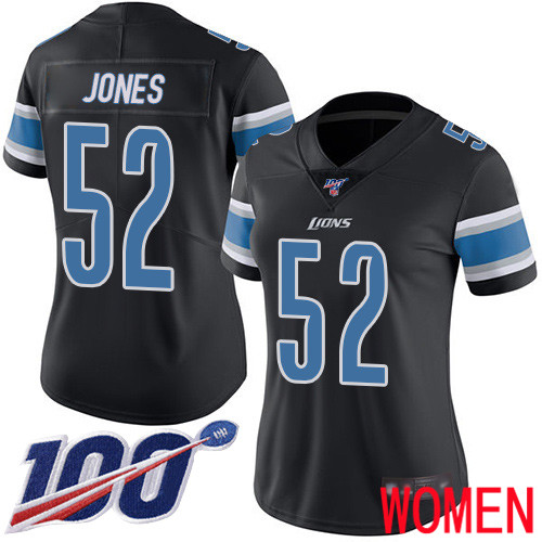 Detroit Lions Limited Black Women Christian Jones Jersey NFL Football #52 100th Season Rush Vapor Untouchable